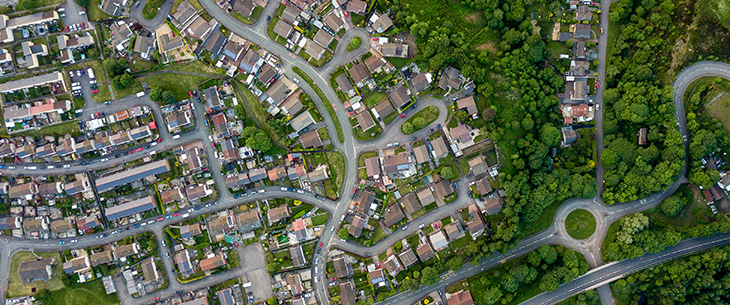 Aerial View of suburb