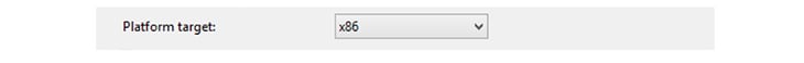 Select 86 build type in project properties
