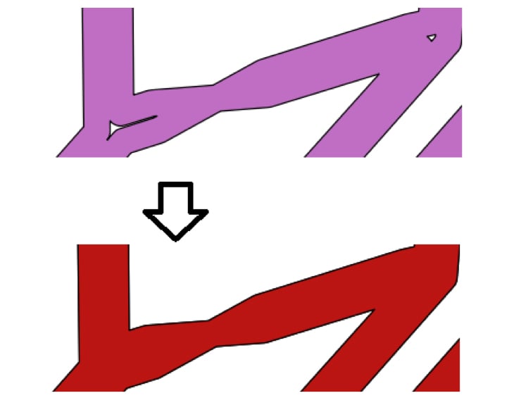 Removing slivers between polygons in PostGIS
