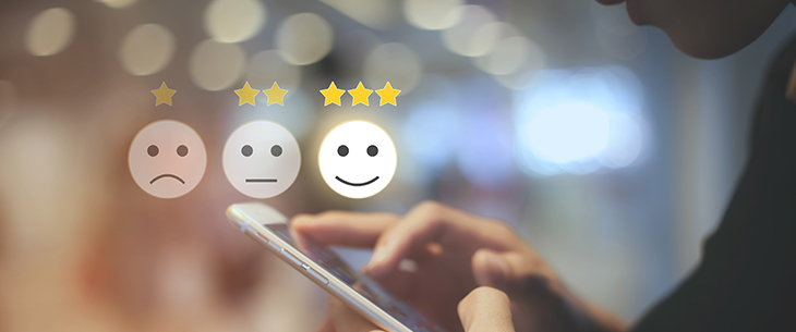 Person taking Customer Satisfaction survey