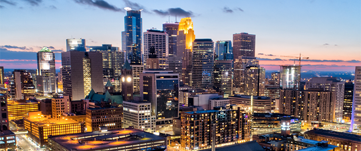 Cityscape at dusk
