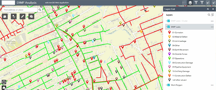 Leak causes shown in ArcGIS Web AppBuilder