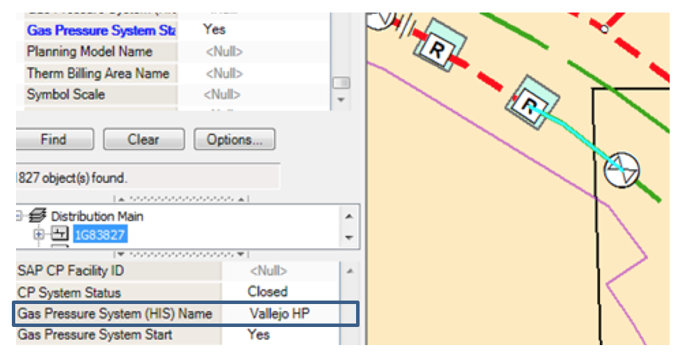 Identifying the Distribution Main out of the Regulator Station in the GIS