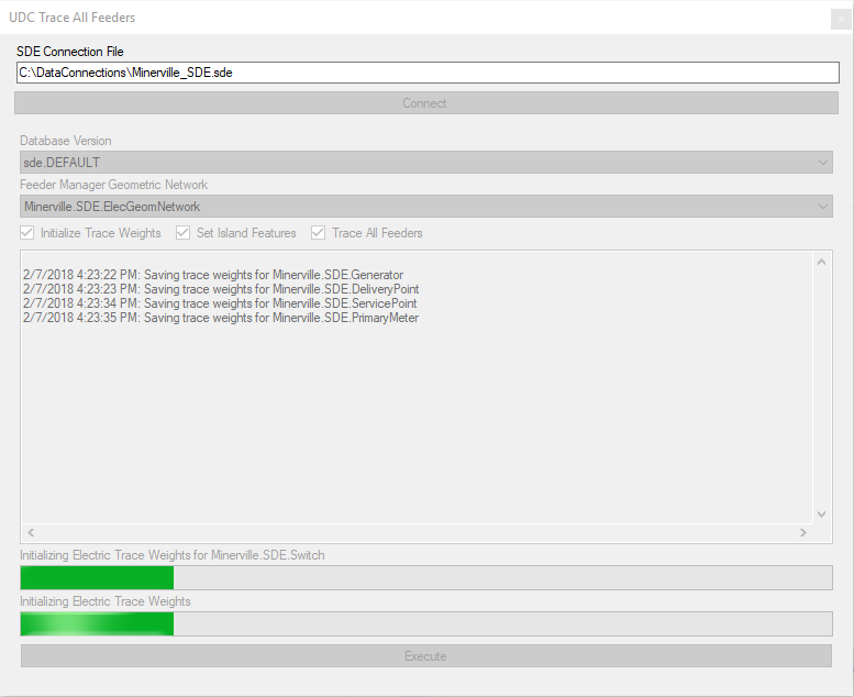 UDC tool - initialize electric trace weights