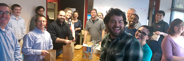 UDC employees packing lunch bags
