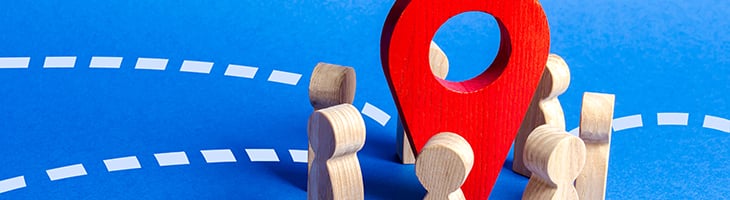 The current state people meeting at central GPS location