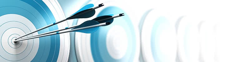 Digital Twin - Grid - success stories three arrows stuck in bull's eye of target