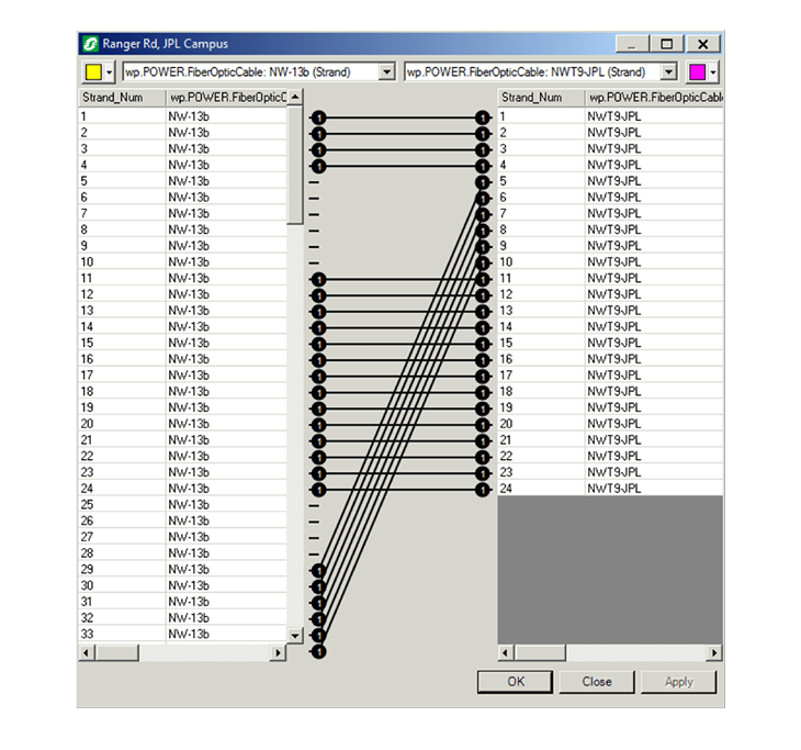 Connections in Fiber Manager