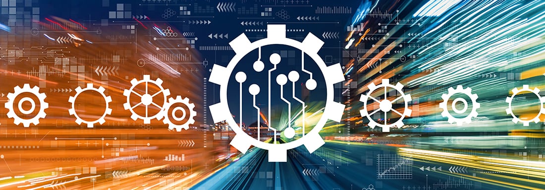 gears with speeding light in city