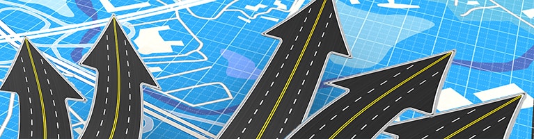 Illustration of map and pathways