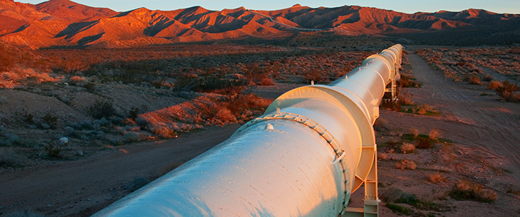 Pipeline in the Mojave Desert, California