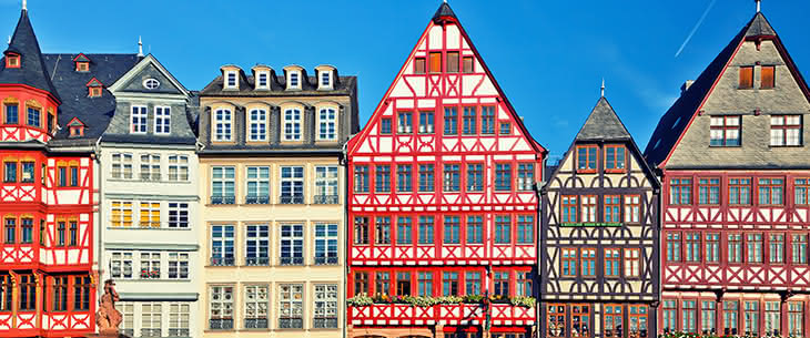colorful houses in Frankfurt, Germany